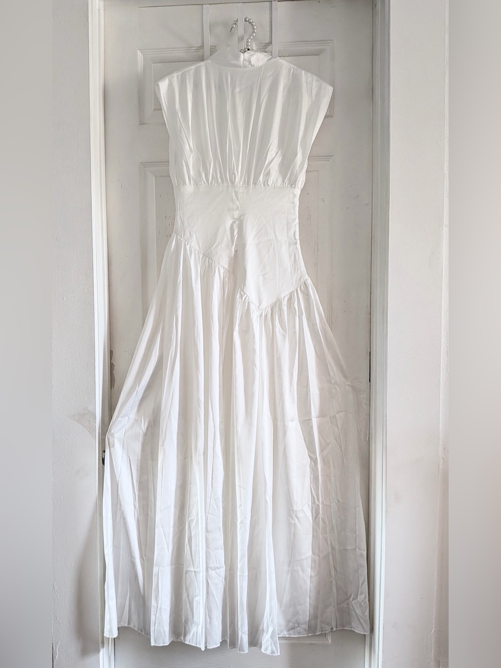 Commense Deep V High Slit Satin Maxi Dress - Picture 7 of 12